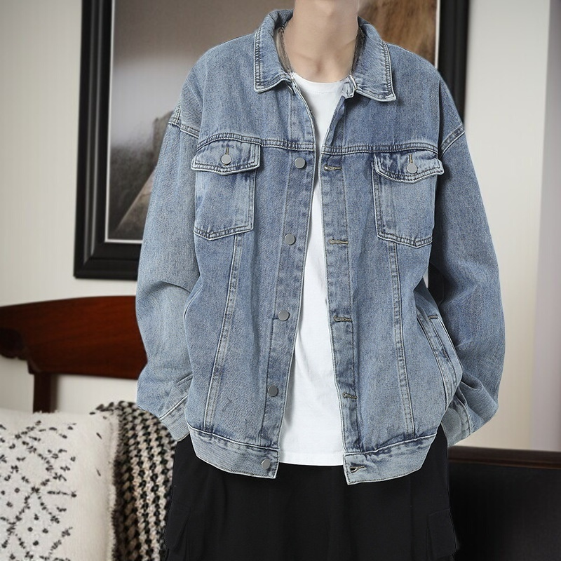 남성 캐주얼 데님 코트