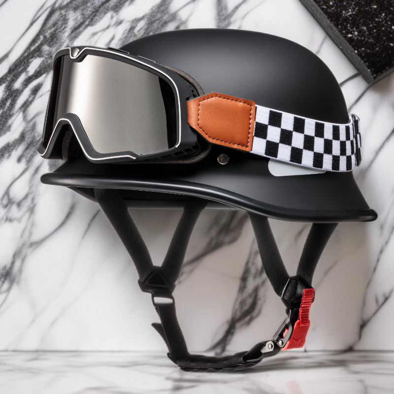 오토바이 헬멧 3C 레트로 독일군 스타일 반헬멧 강철 헬멧 크루저용