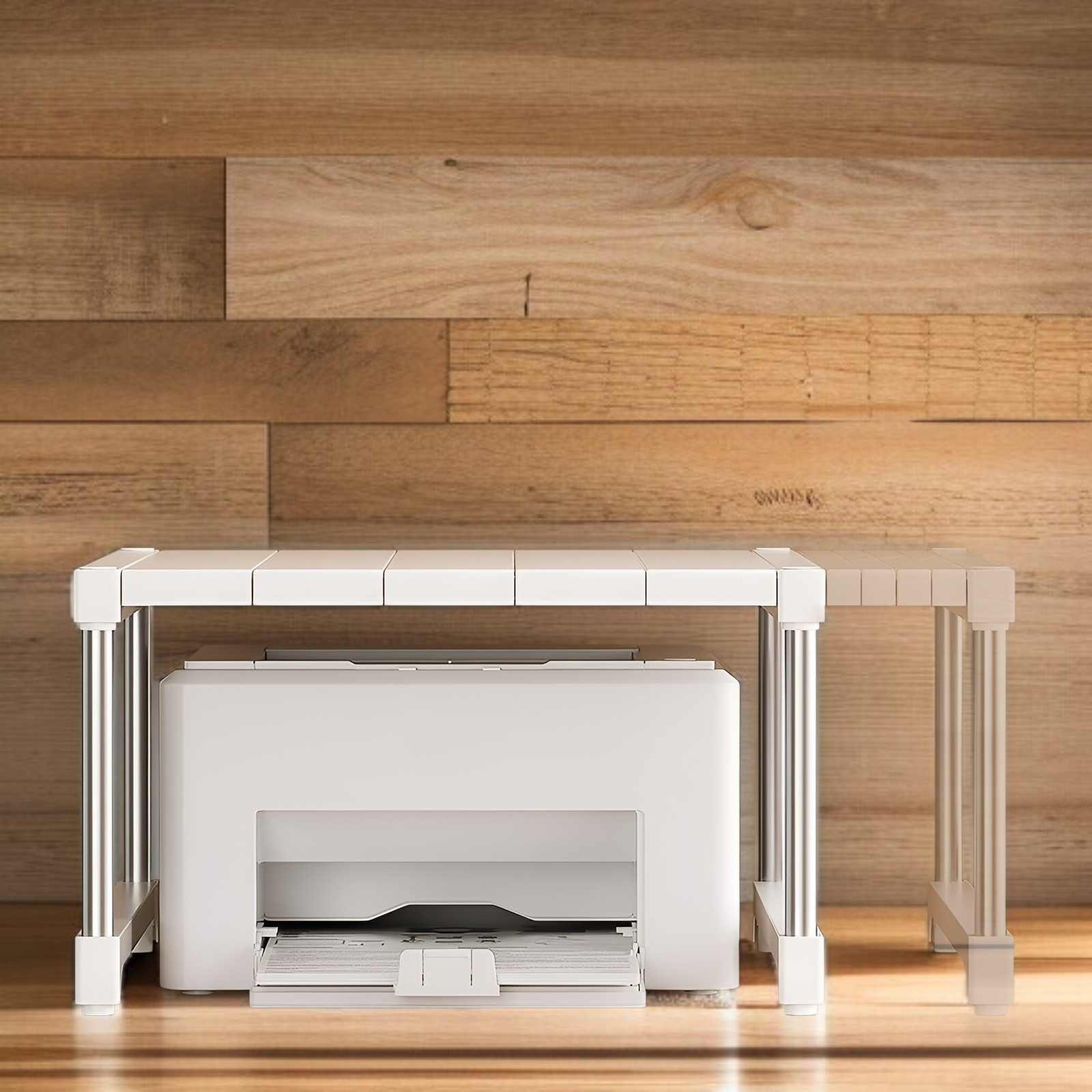 プリンターラックデスクトップ格納式コピー機スタンドオフィスデスク階層型小型収納ラック