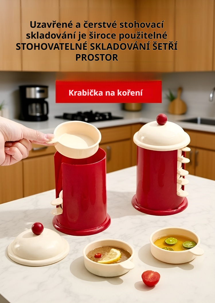 Barevná dopaminová miska na koření s víkem