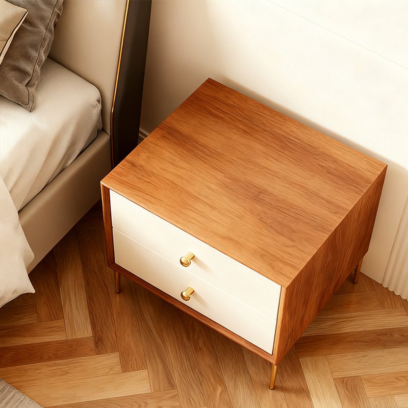 โต๊ะข้างเตียงไม้เนื้อแข็งดีไซน์ทันสมัย