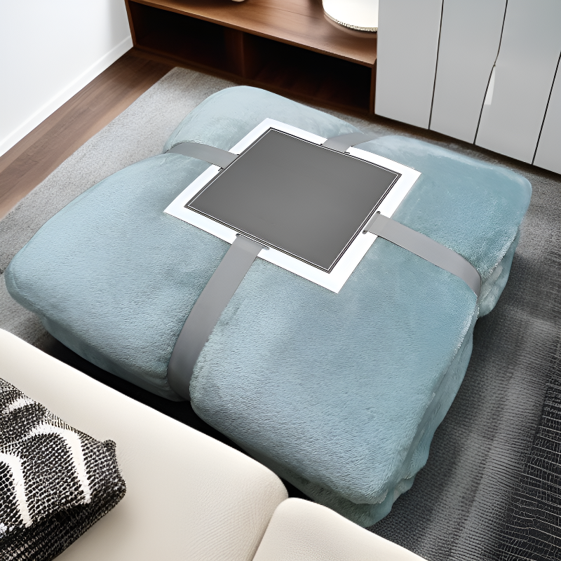 소형 플란넬 자수 담요, 에어컨 방 점심 휴식용 싱글 담요