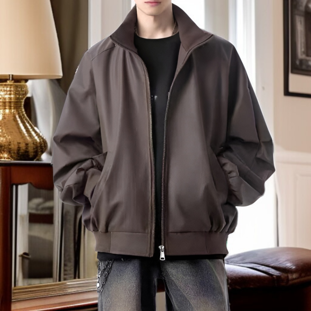 防寒性抜群のメンズアビエイターコート詳細