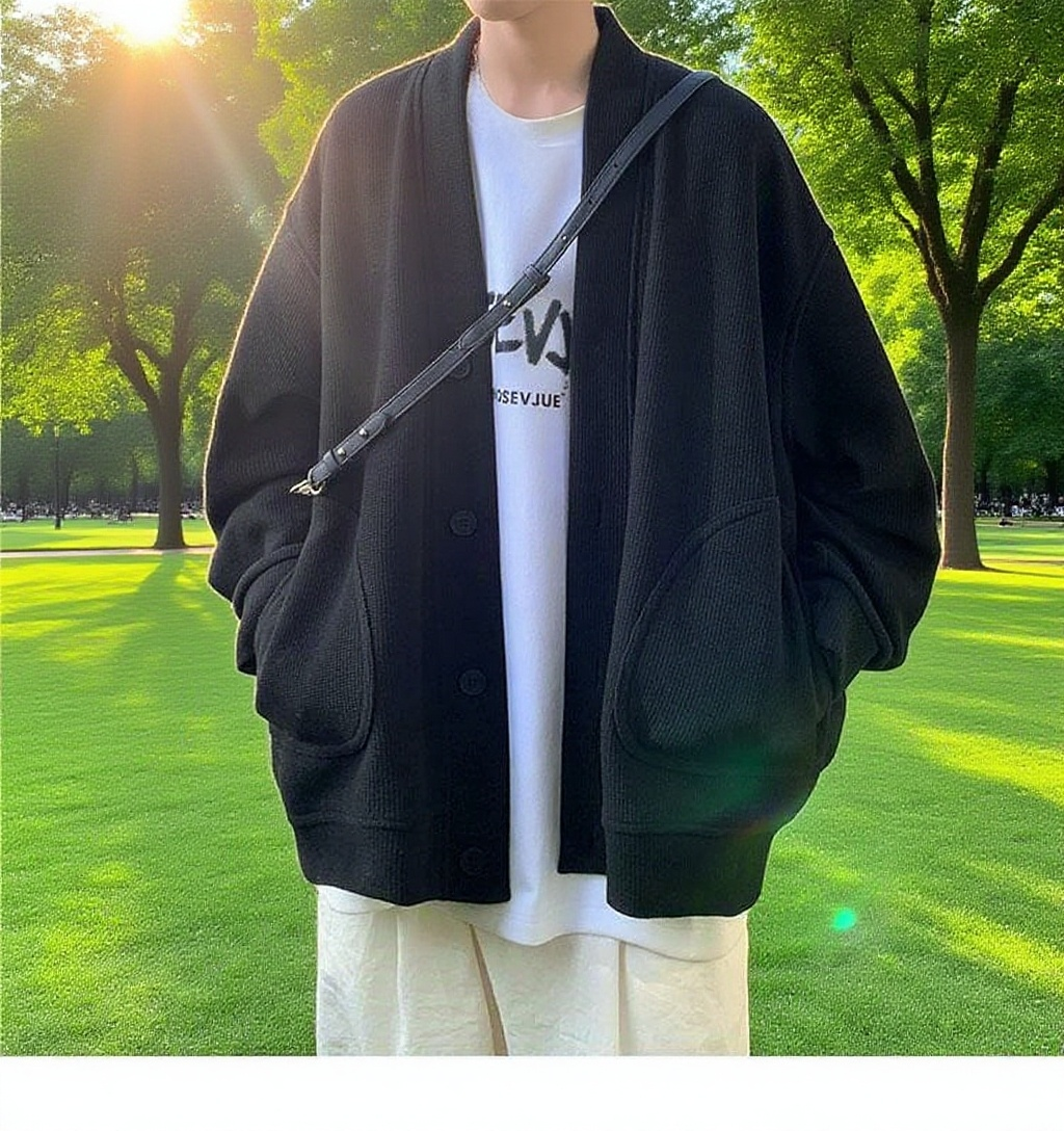 여유로운 핏의 남성용 니트 아우터