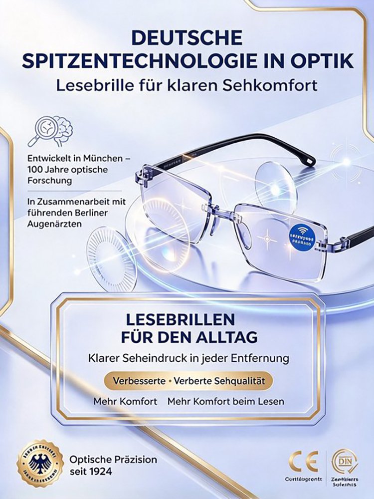 【 Kein Sehtest nötig】Leichte farbveränderte Lesebrille