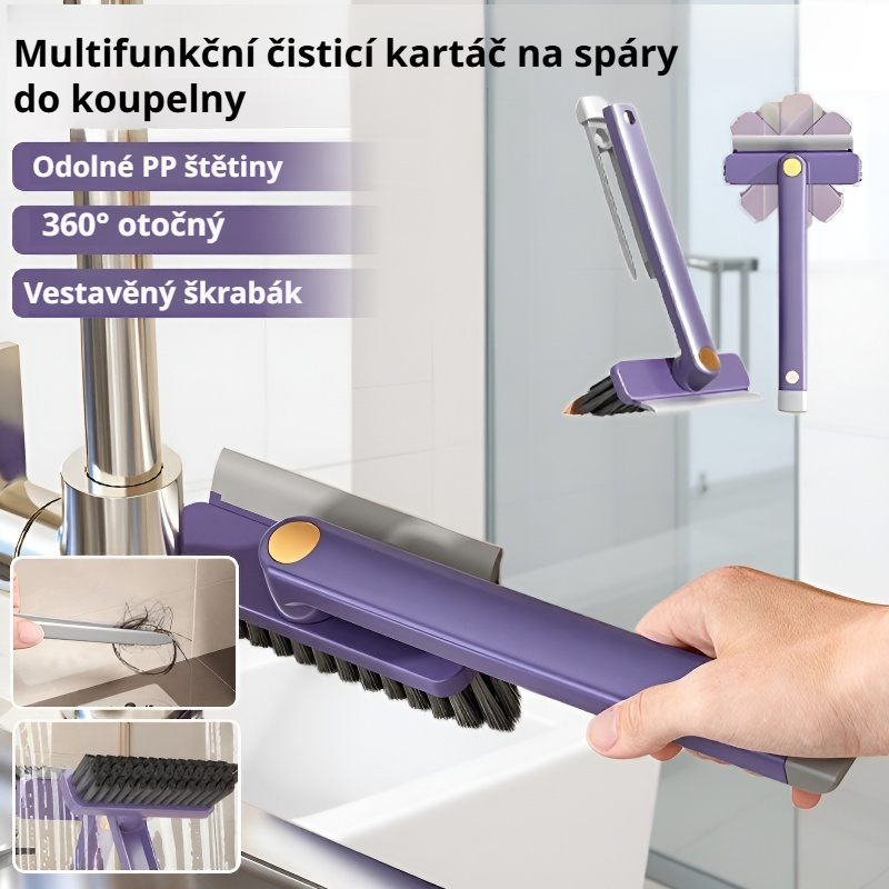 Multifunkční čisticí kartáč na spáry do koupelny
