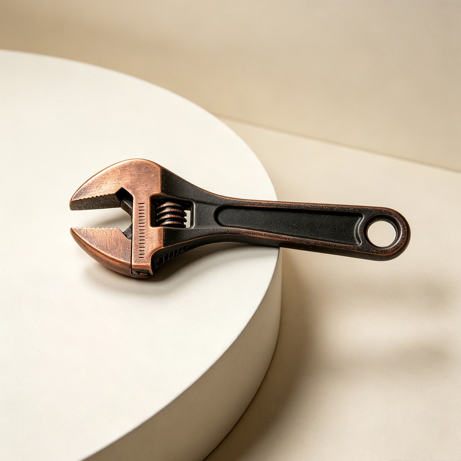 Vintage style adjustable wrench with black finish