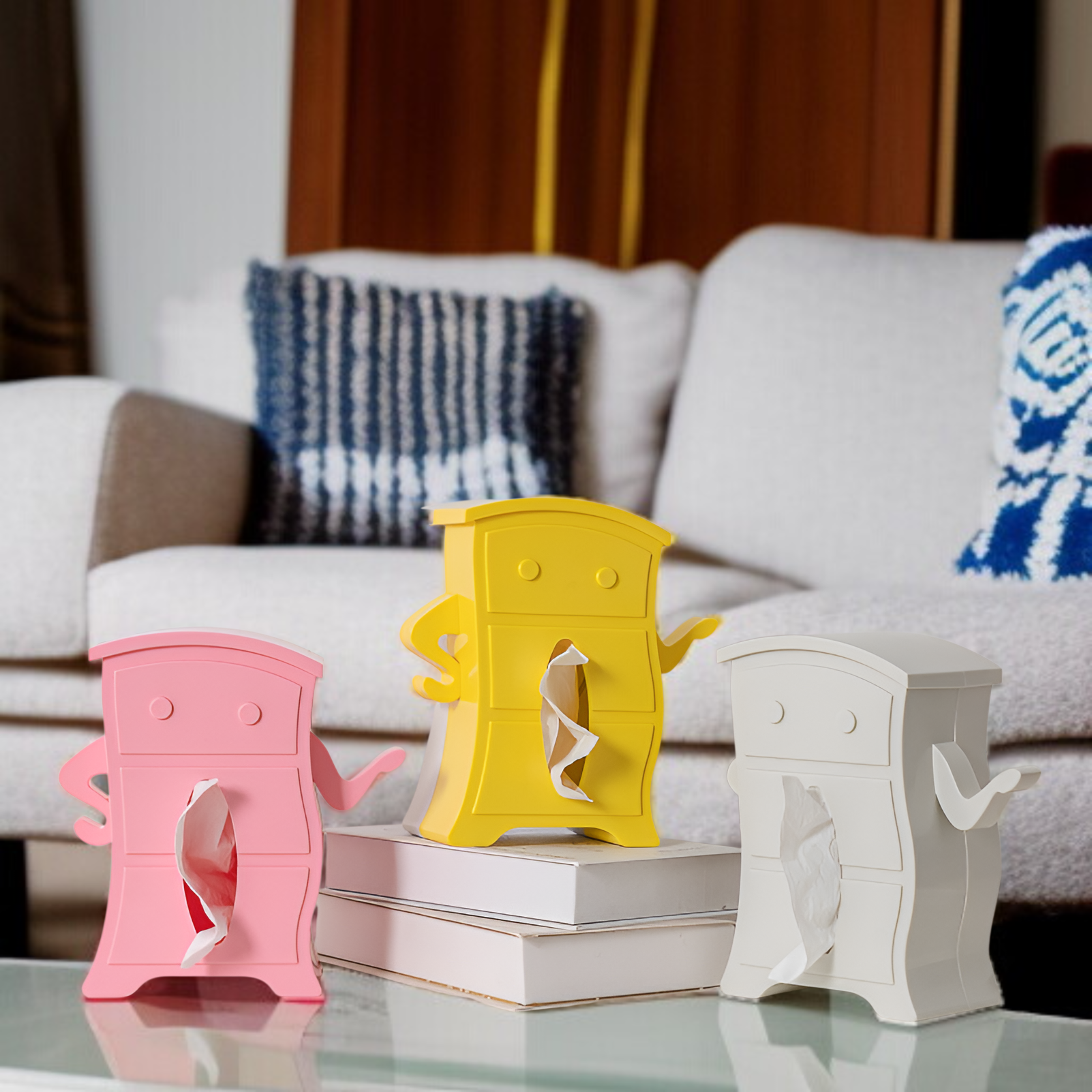 バスルームに置いたおしゃれなティッシュボックス