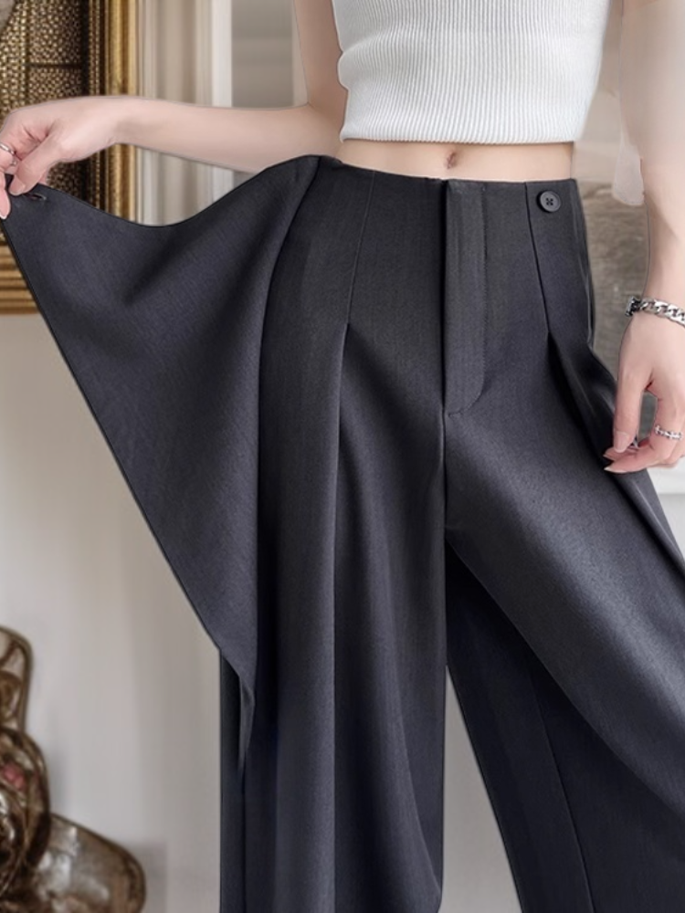 여성 모던 와이드 팬츠 정장 캐주얼 팬츠 패션 와이드 팬츠