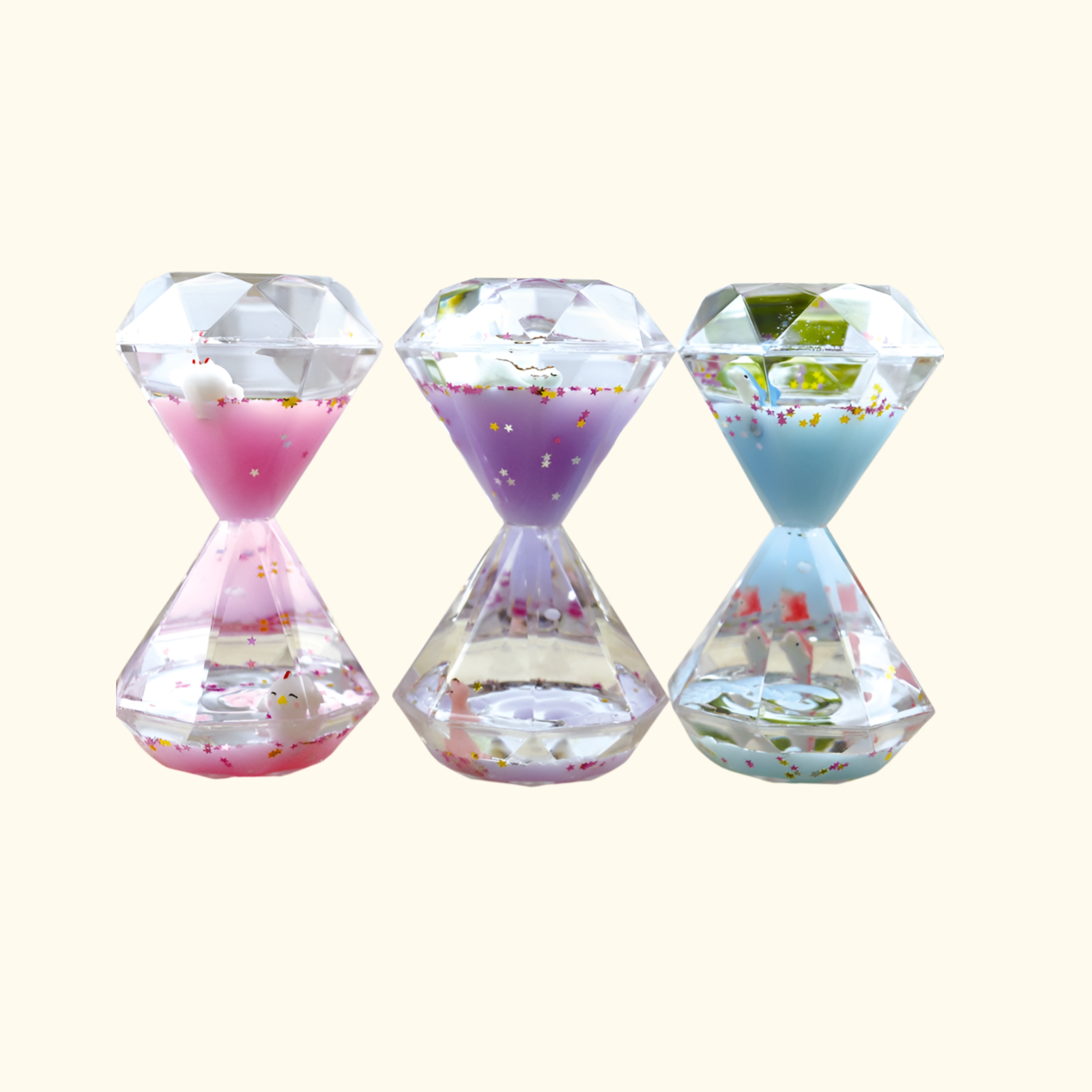 油漏奶色鑽石計時器擺件