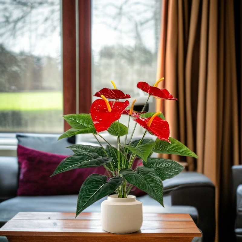 仿真花5頭紅掌花