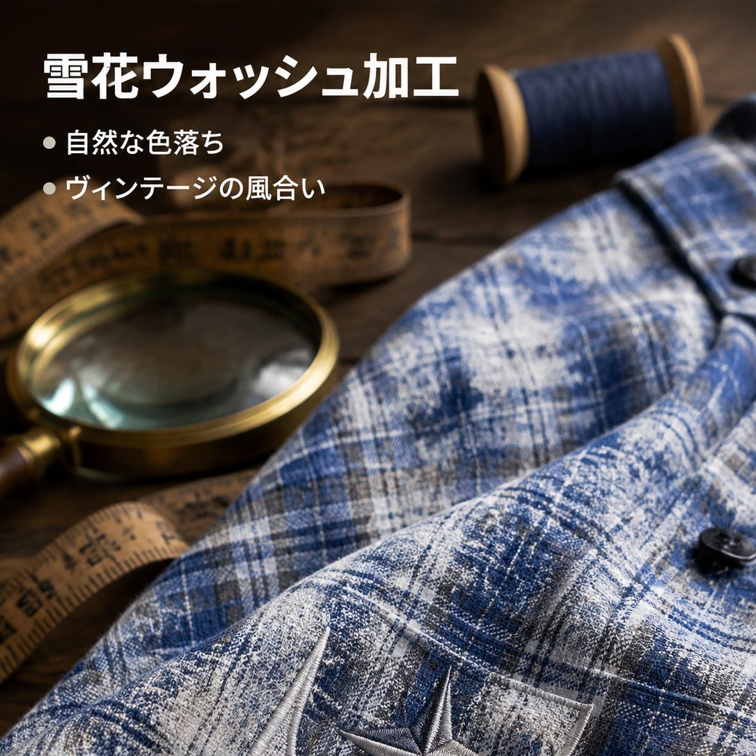 ファッショナブルなチェック長袖シャツ