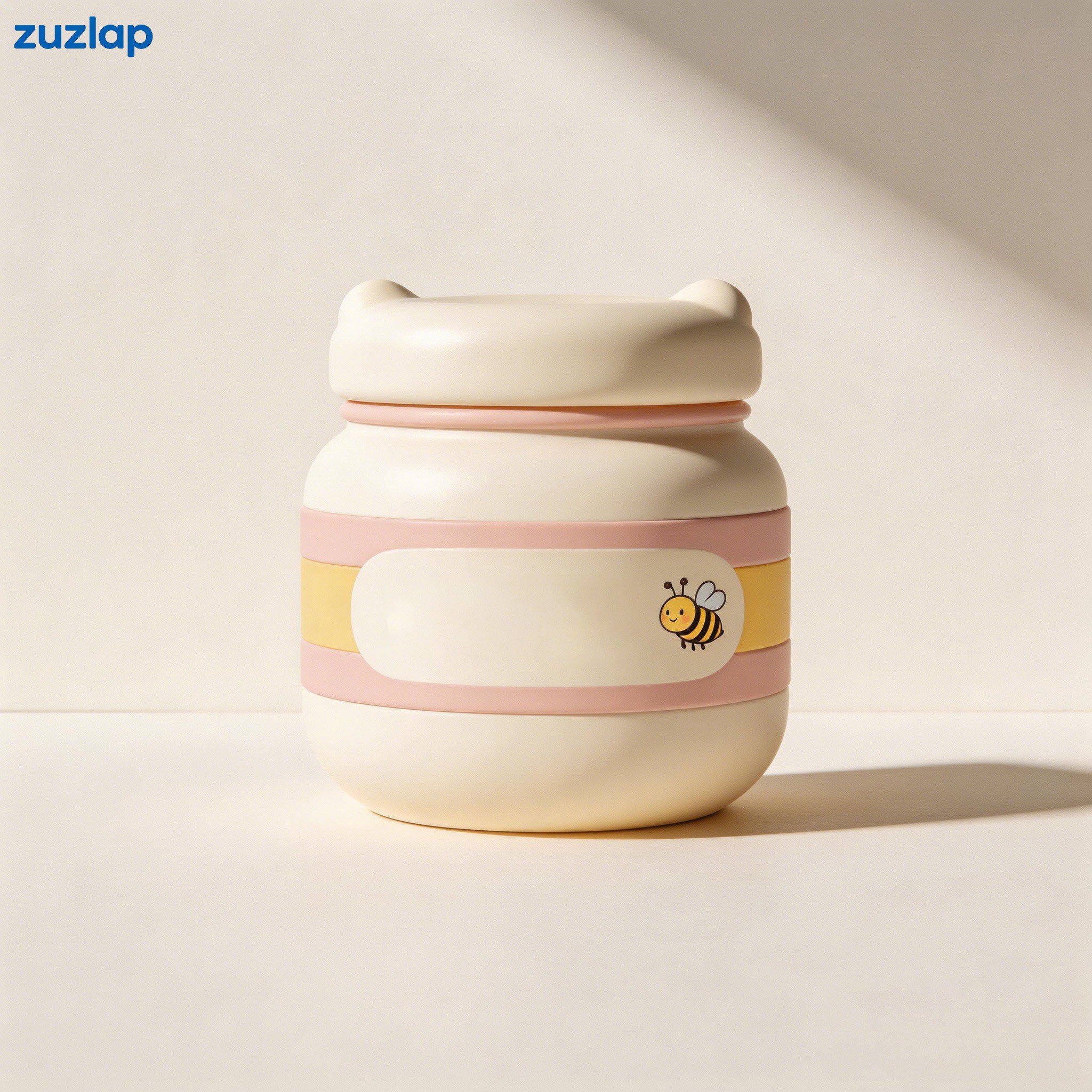 Raw honey in glass jars set