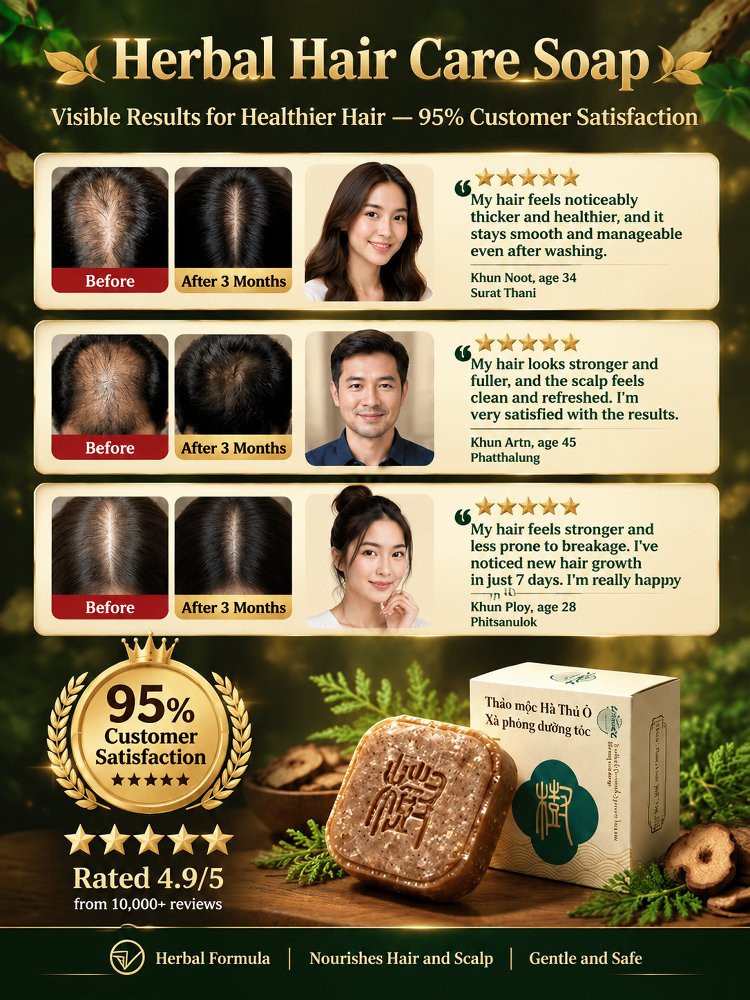 Polygonum Multiflorum & Biota Orientalis Leaf Hair Care Soap