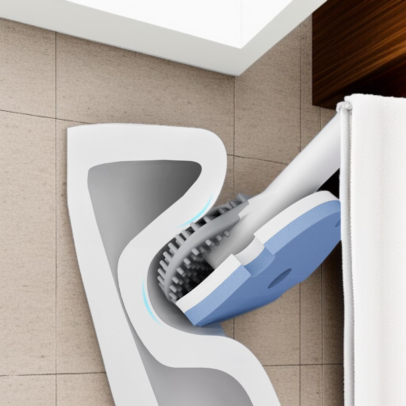 使い捨てトイレブラシ本体と交換可能なブラシヘッド