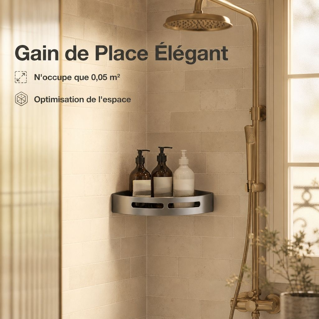 Étagère d’angle pour salle de bain