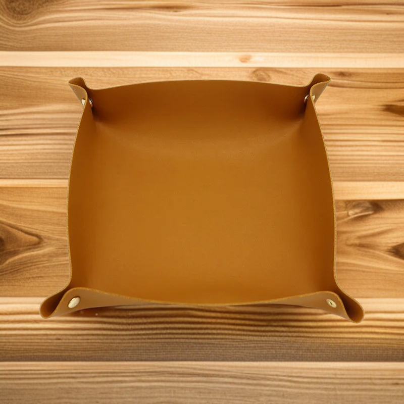 多機能なデスク用レザートレイ