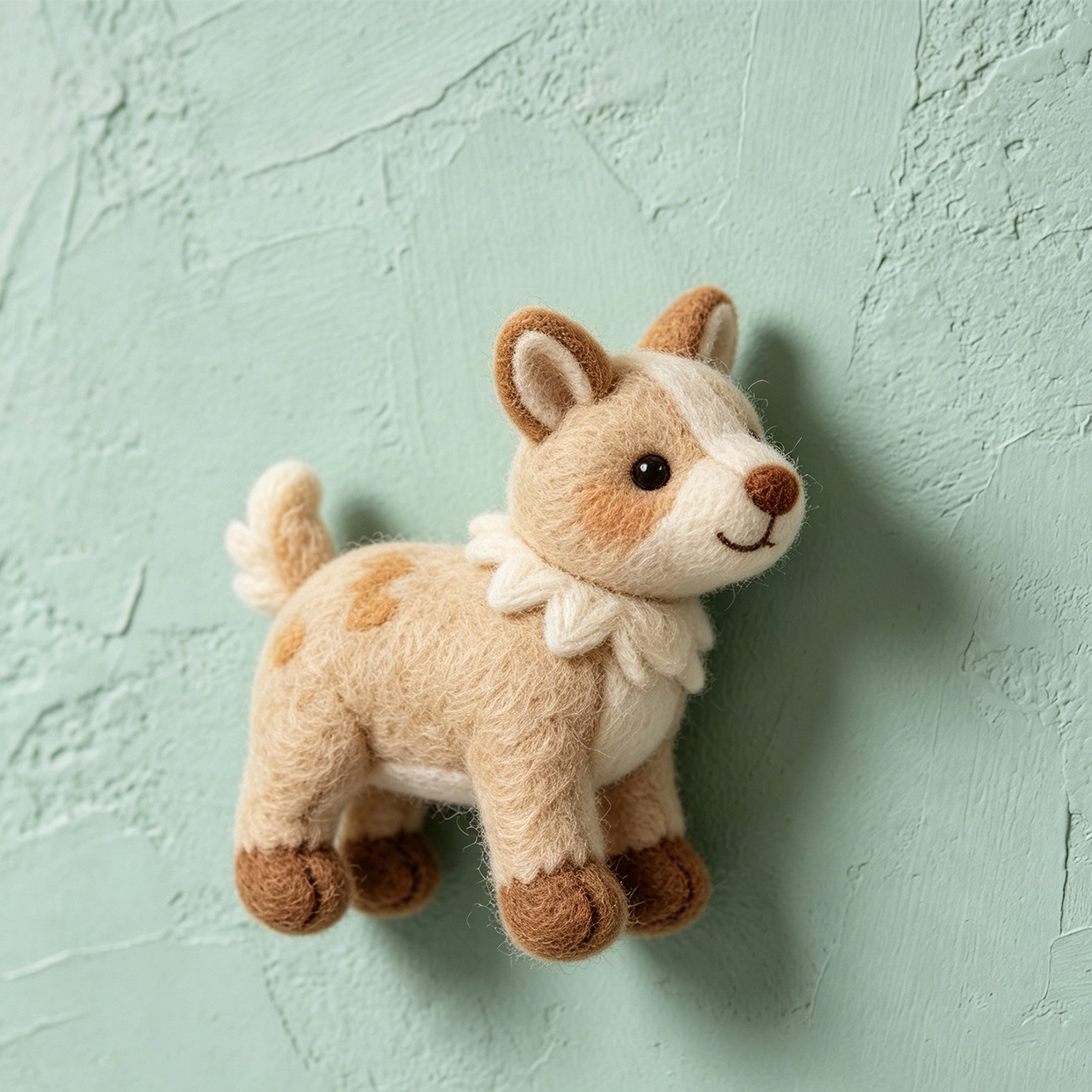 Set of 2 plush fabric animal ornaments for home decor