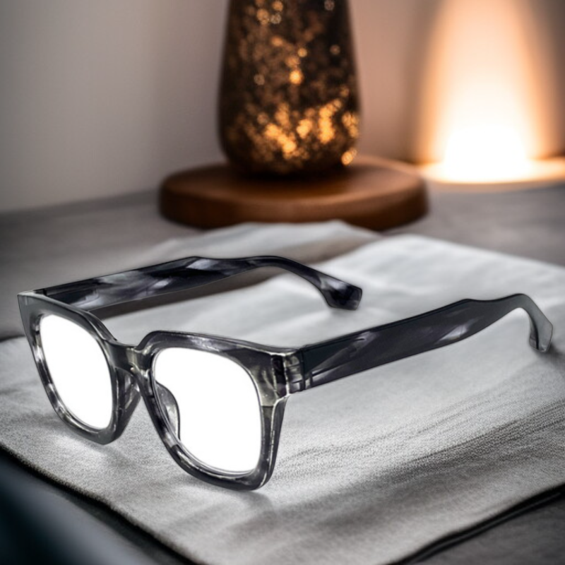 Montura gruesa de gafas de aumento para mujer