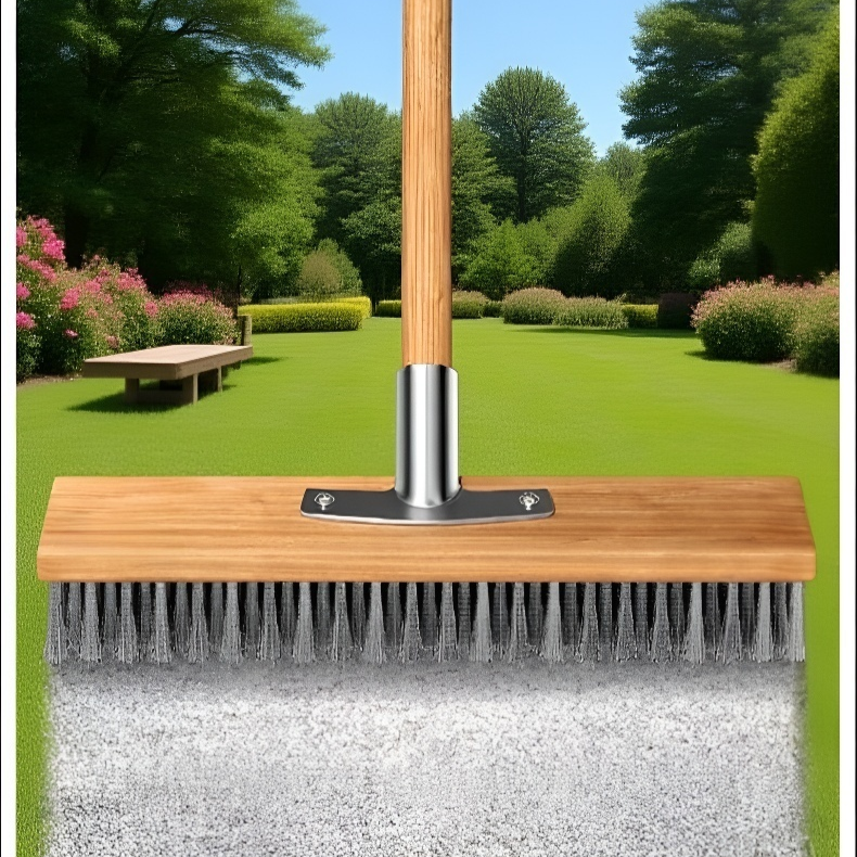 Velký kartáč na podlahu s nerezovým drátěným hlavou