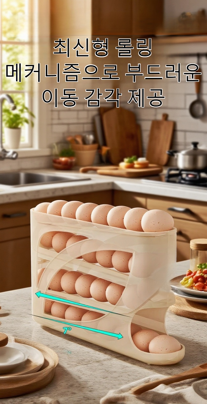 계란이 자동으로 굴러가는 계란 보관함