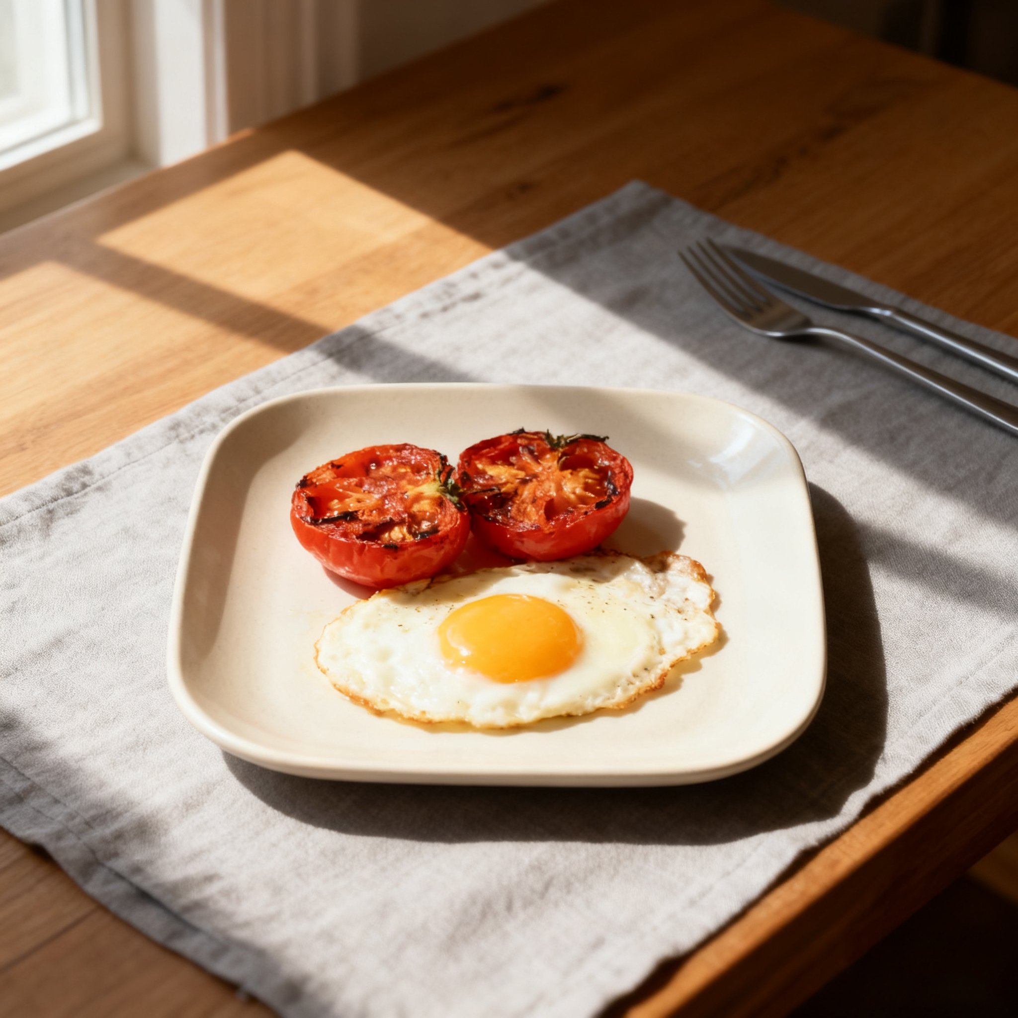 Cremefarbener quadratischer Teller(3 Stück)