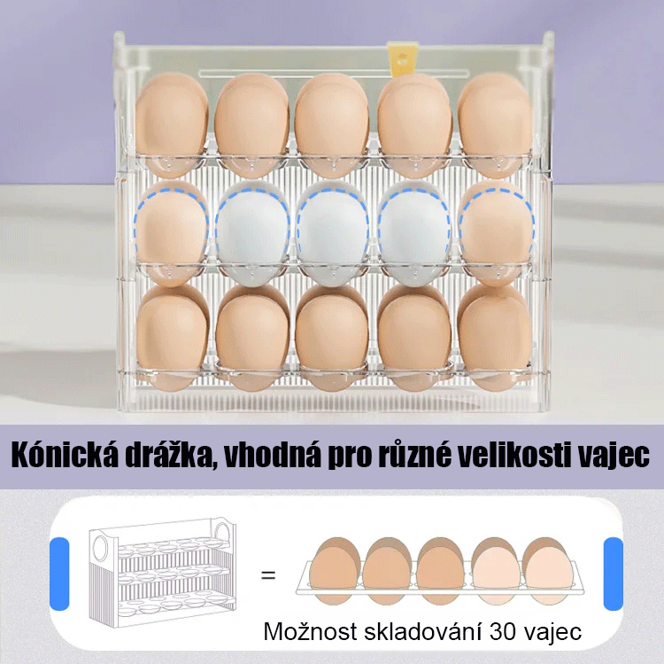 Vaječný úložný box třívrstvý s automatickým návratem