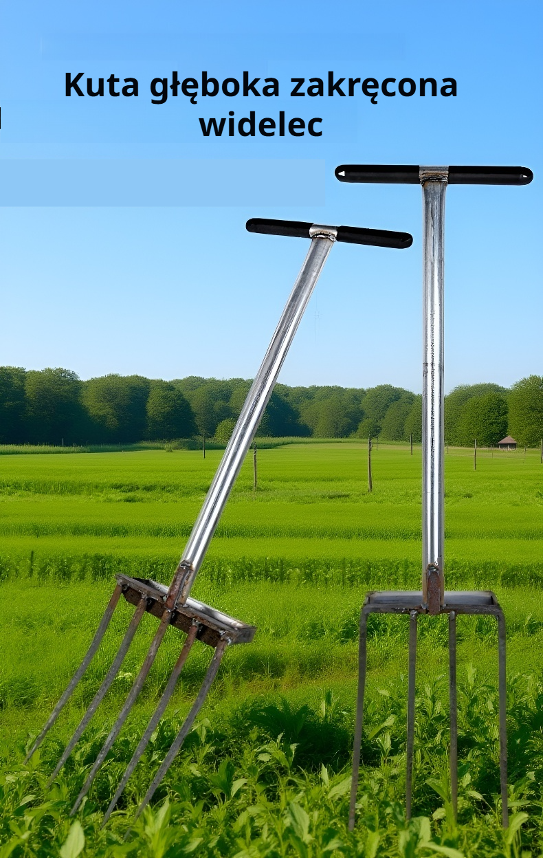 Cztery zęby w widłach ogrodowych