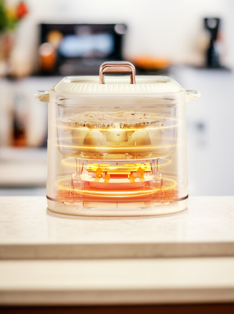 안전한 스테인리스 재질의 계란 찜기 내부 모습