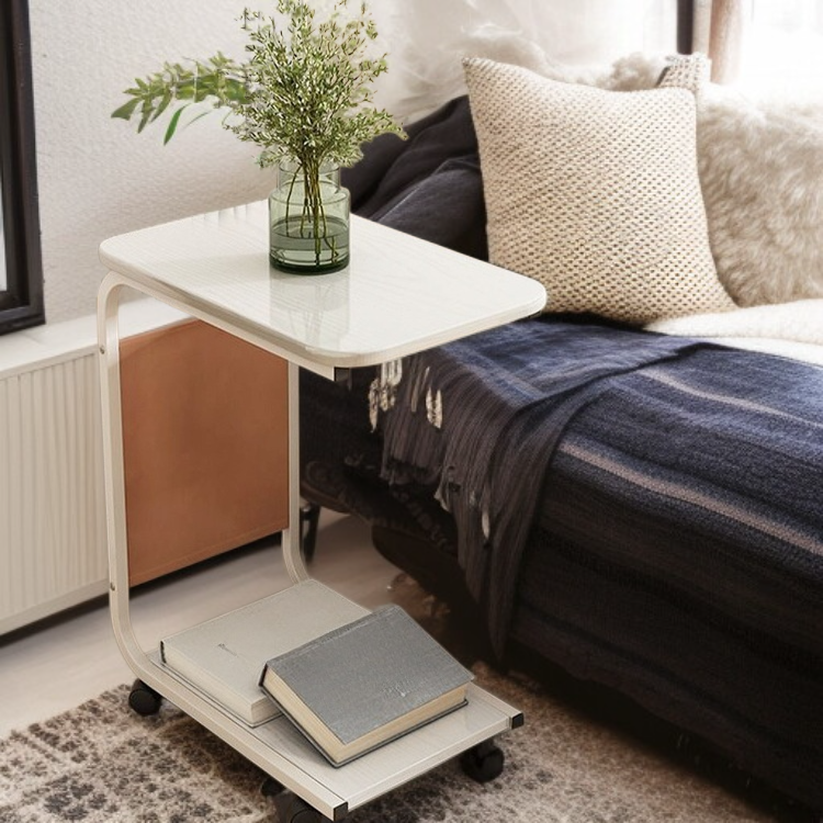 거실 소파 사이드 테이블 다용도 컴퓨터 책상 침대 머리맡 수납 선반 이동식 작은 티테이블