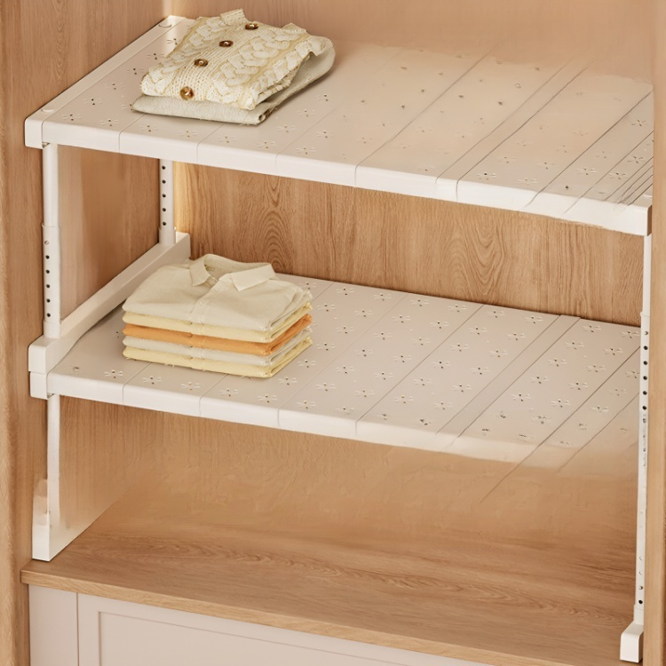 Layered cabinet organizer rack for shoes and clothes
