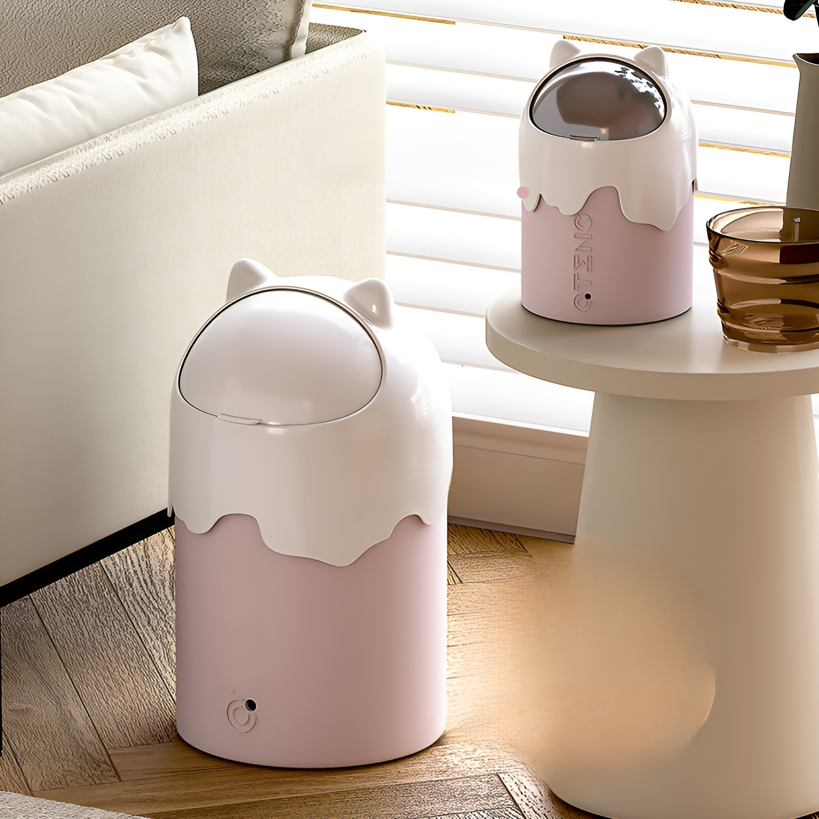 Grande poubelle créative avec couvercle pour salon