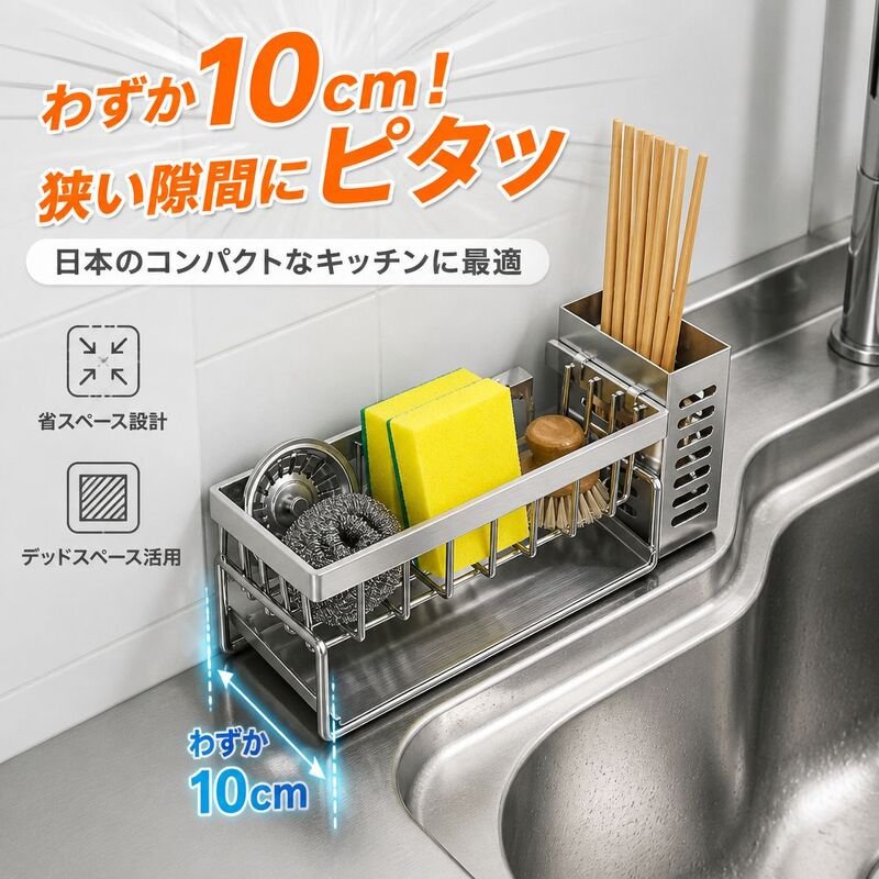 多機能シンクラック 台所用水切り収納バスケット