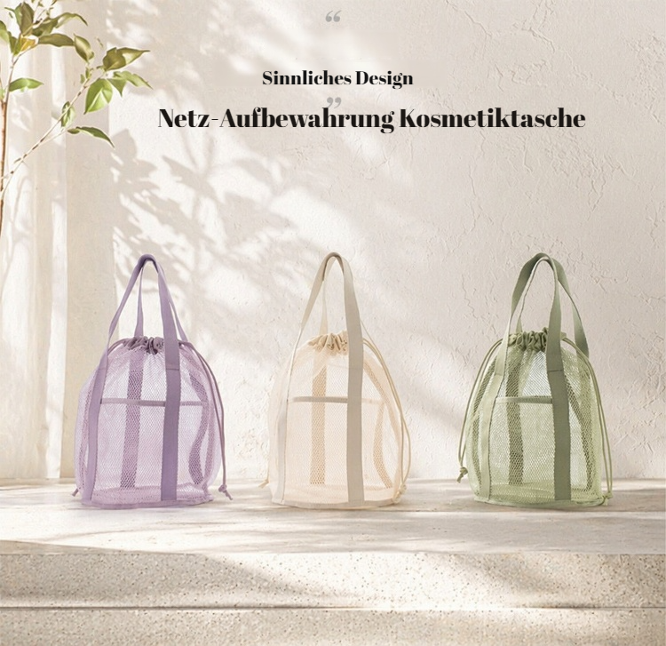 Faltbare multifunktionale Waschtasche geöffnet mit Fächern