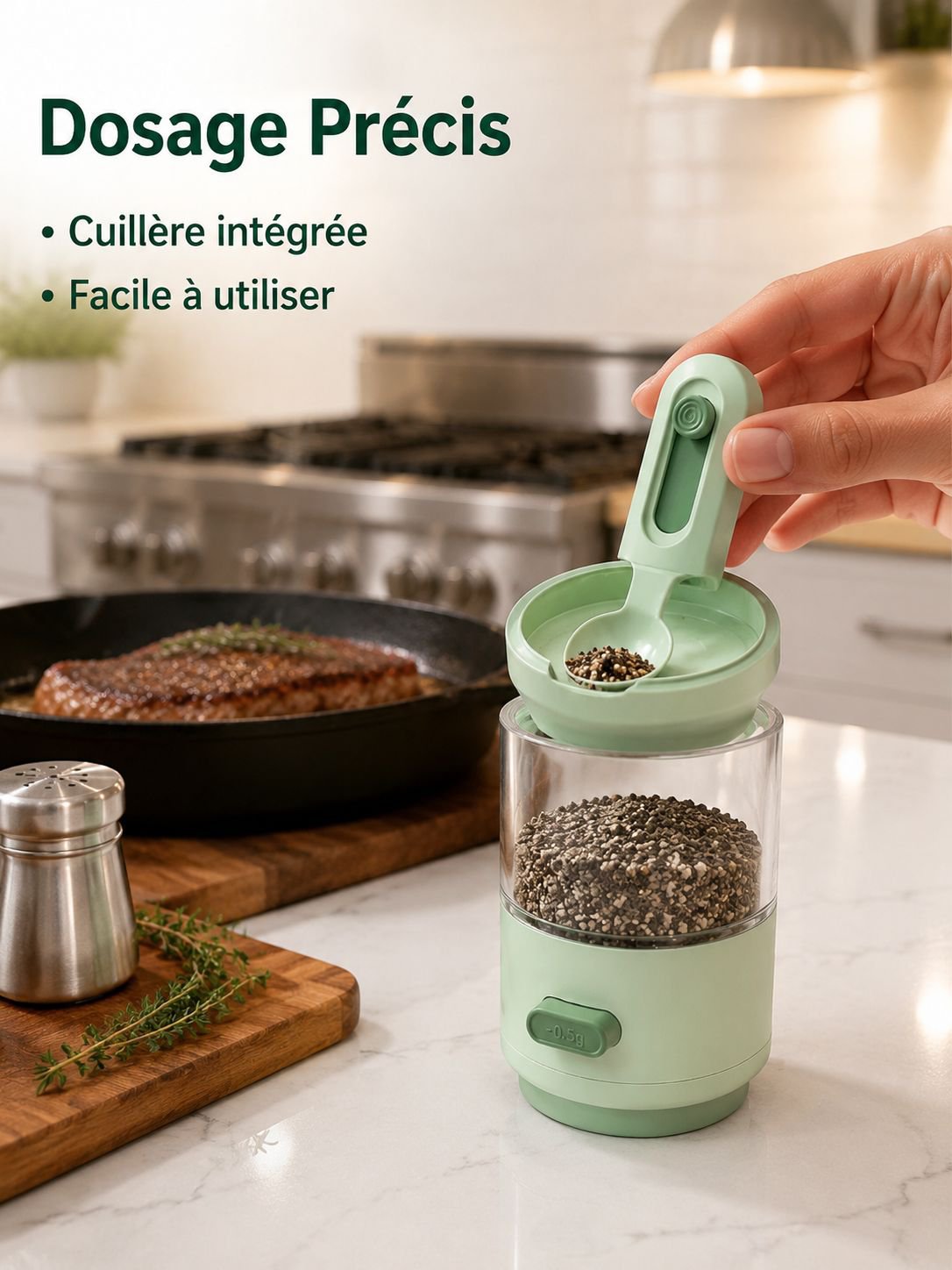 Bocaux hermétiques de cuisine pour sel, glutamate et autres condiments