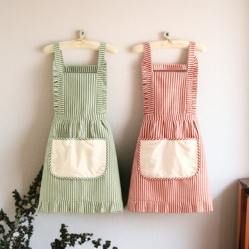 Kitchen household cotton and linen apron for women