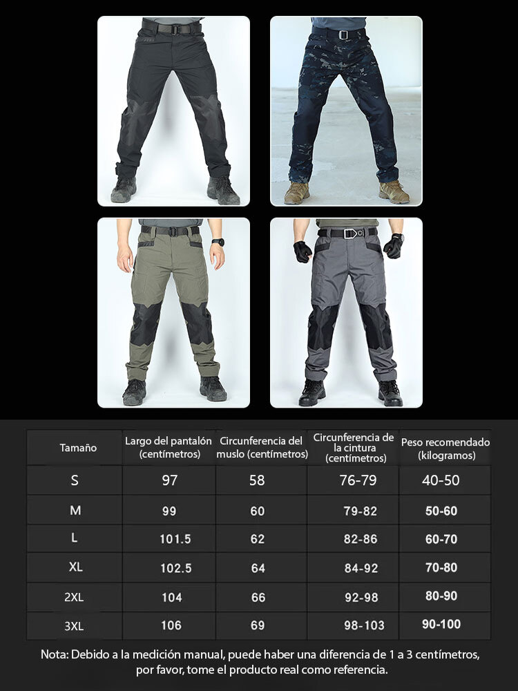 Pantalones tácticos impermeables elásticos para hombre