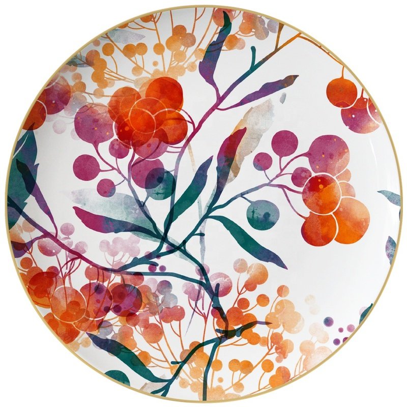 Plate flower ceramic tableware set