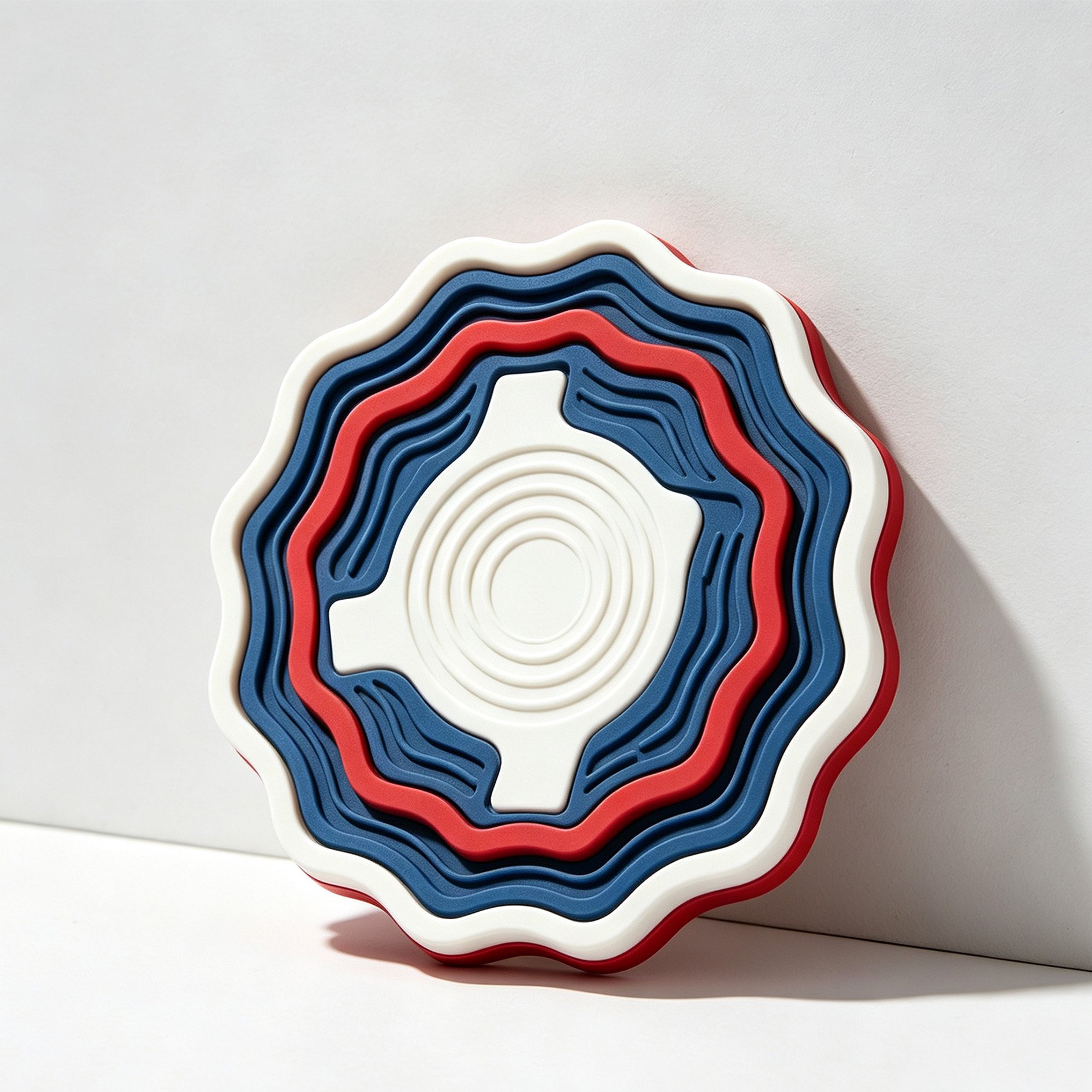 Wave-shaped multi-layer silicone heat insulation pad