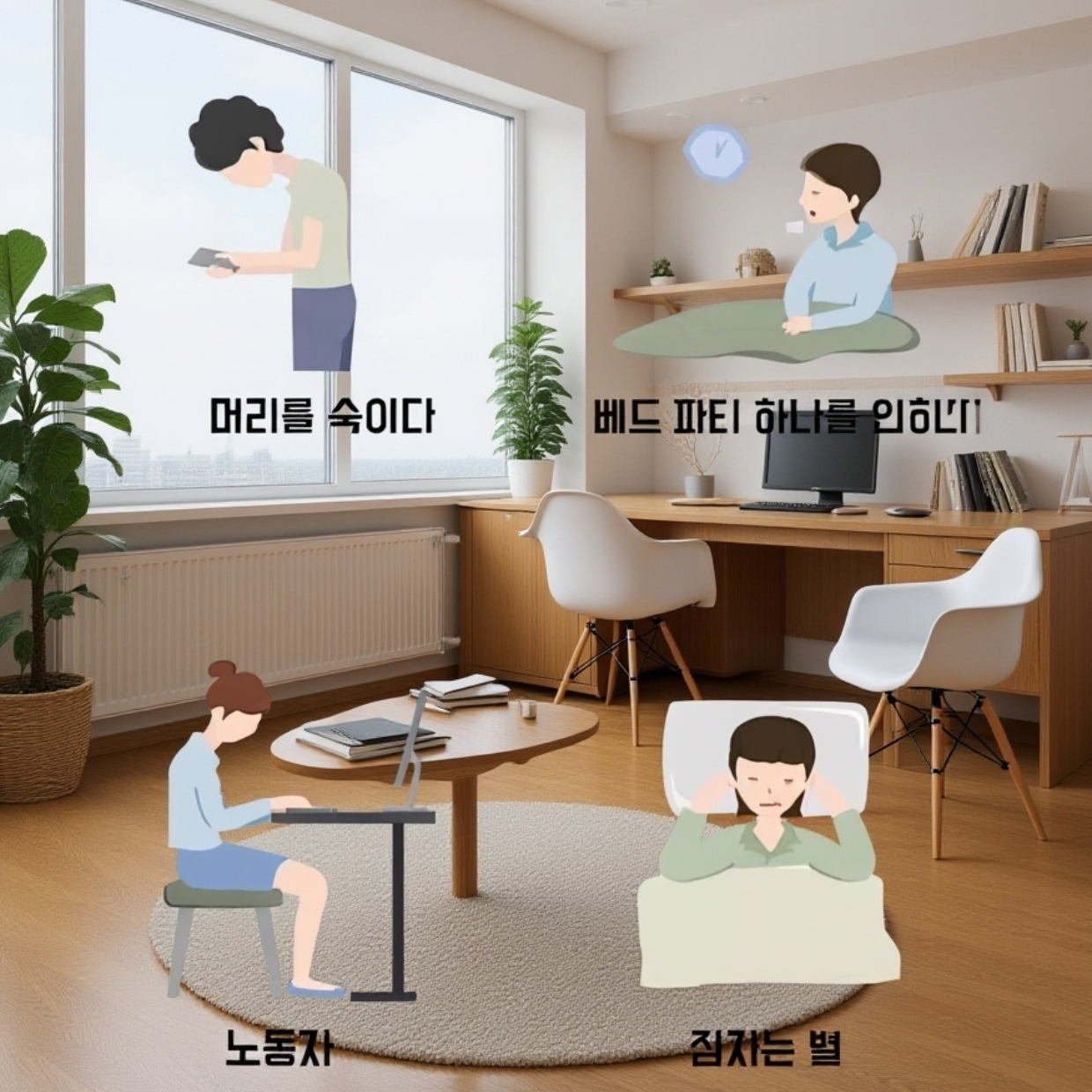 경추 보호를 위한 메밀 베개 측면 이미지