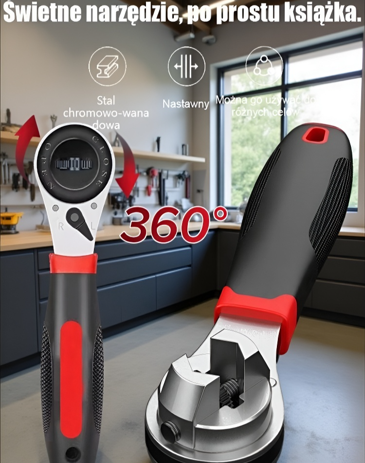  Regulowany klucz grzechotkowy wielorozmiarowy