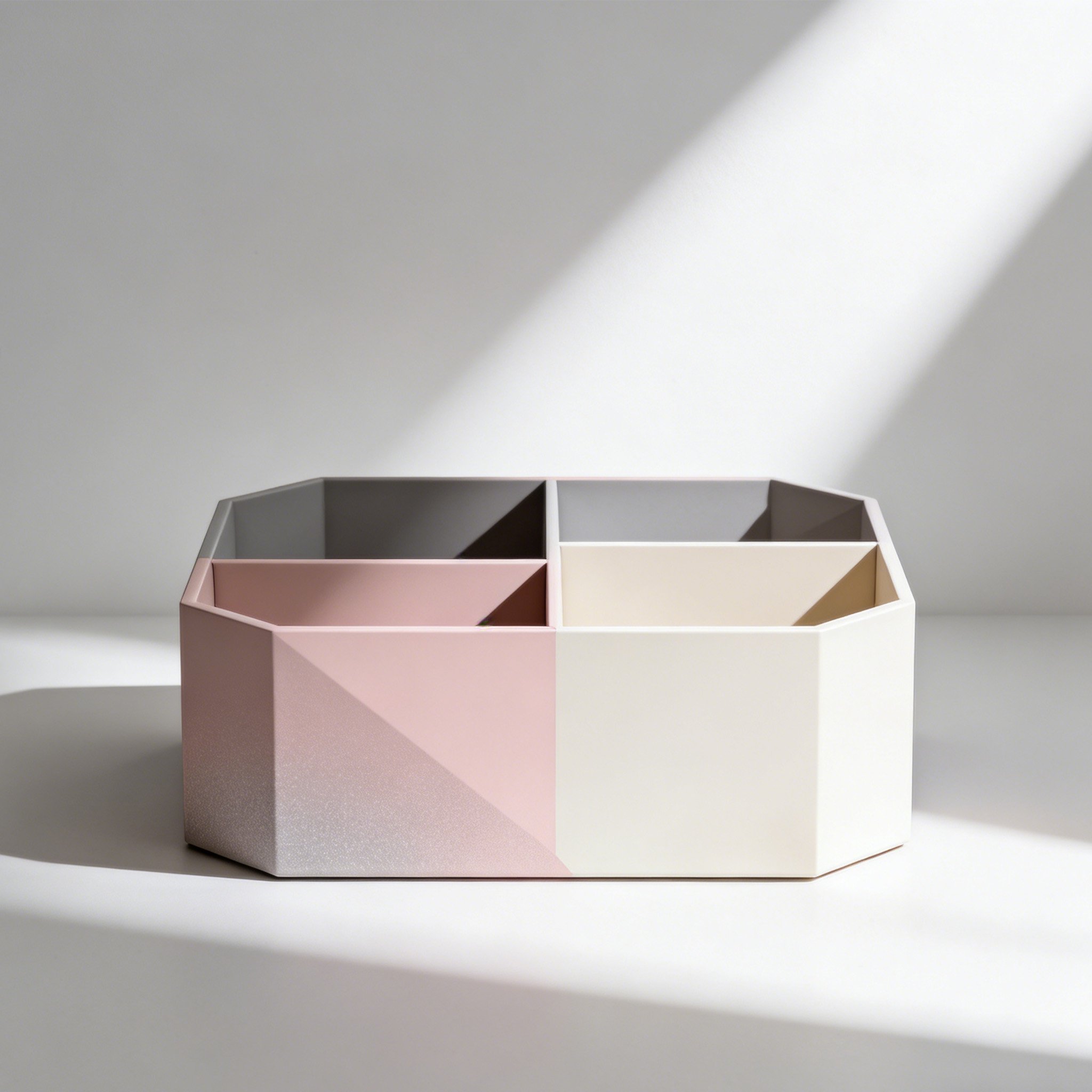 Set of 3 desktop storage boxes neatly arranged on a desk