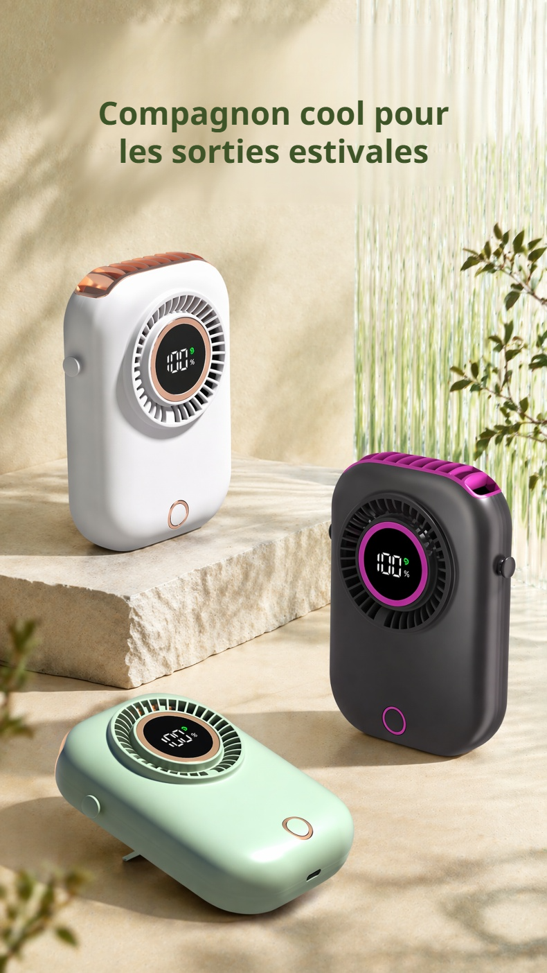 Ventilateur tour de cou portable mini à LED multicolore