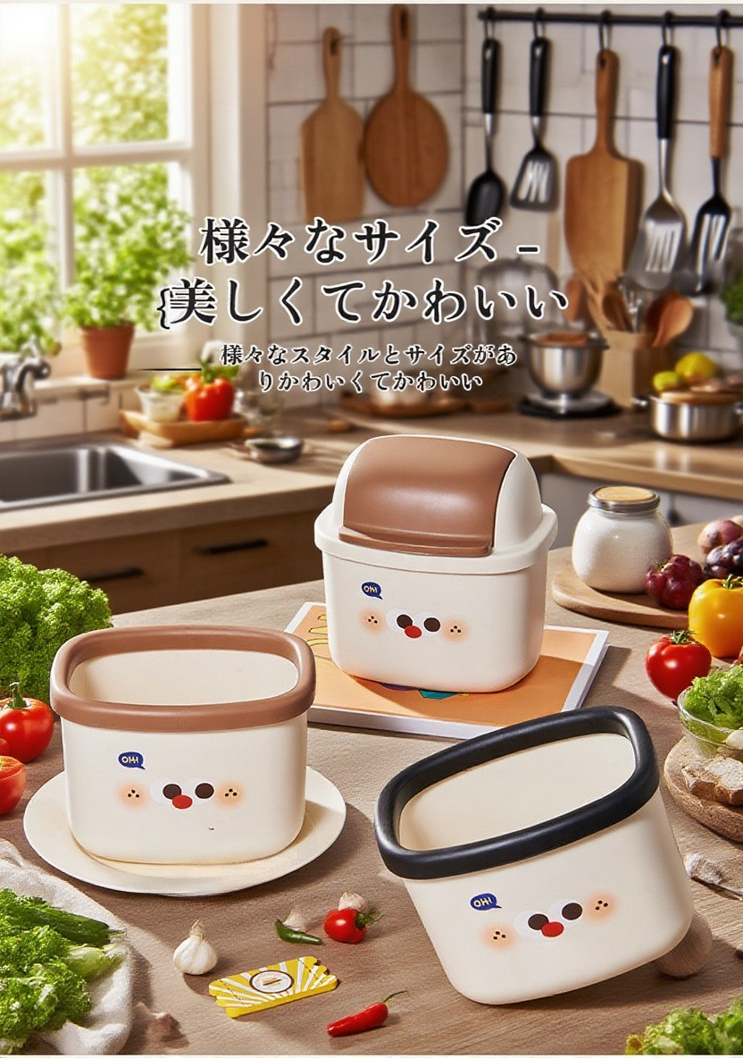 家庭用デスクで活躍する蓋付きミニごみ箱