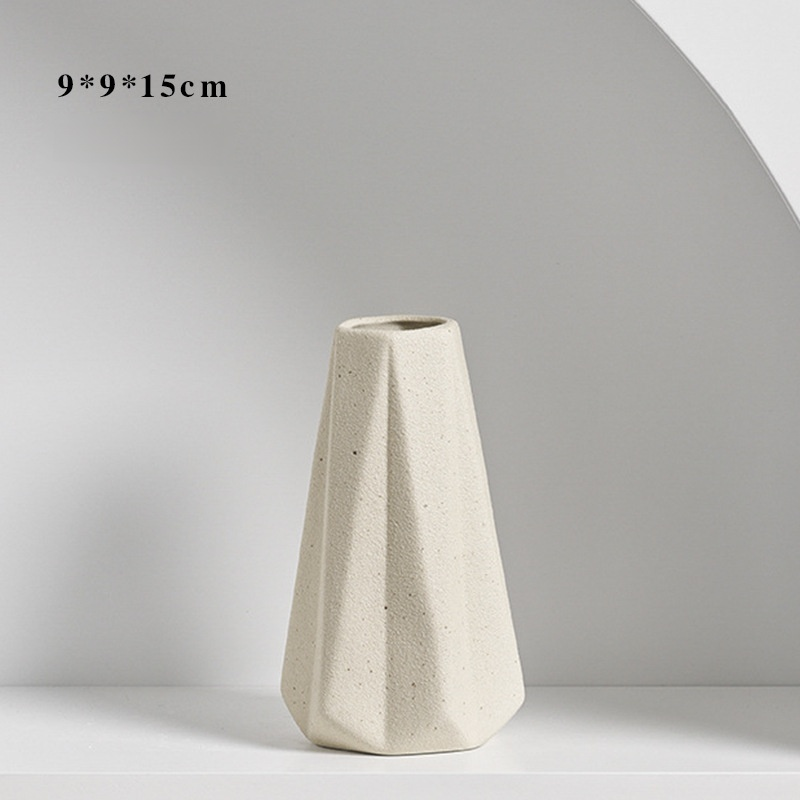 White frosted ceramic vase