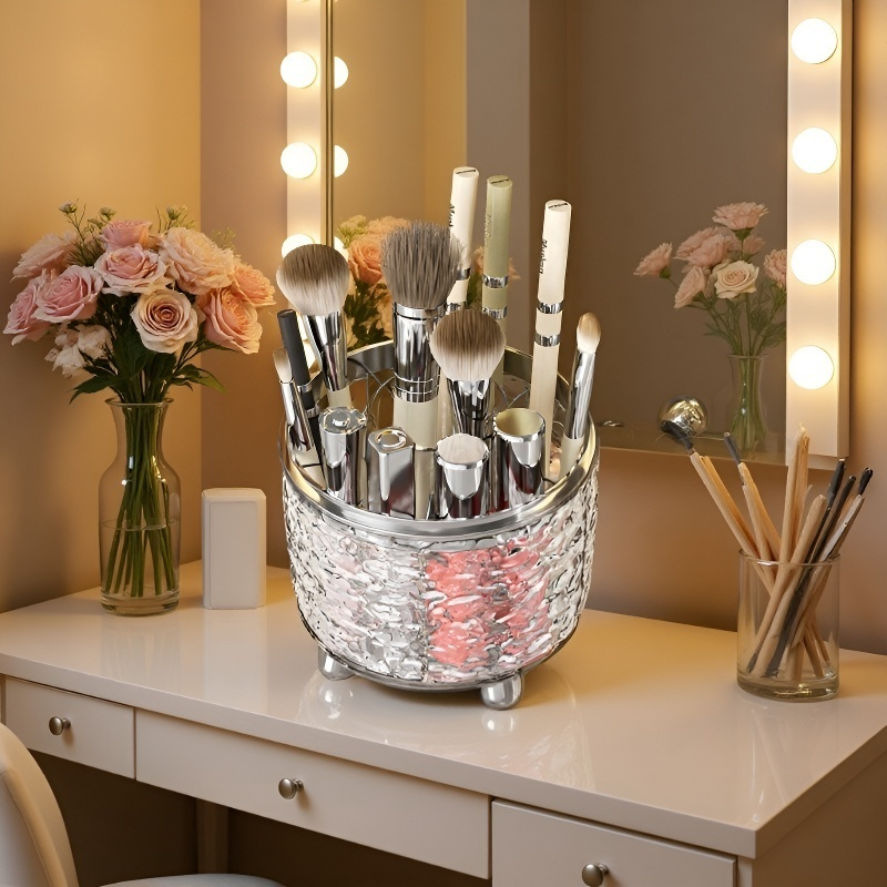 Transparent makeup brush storage bucket for dust protection