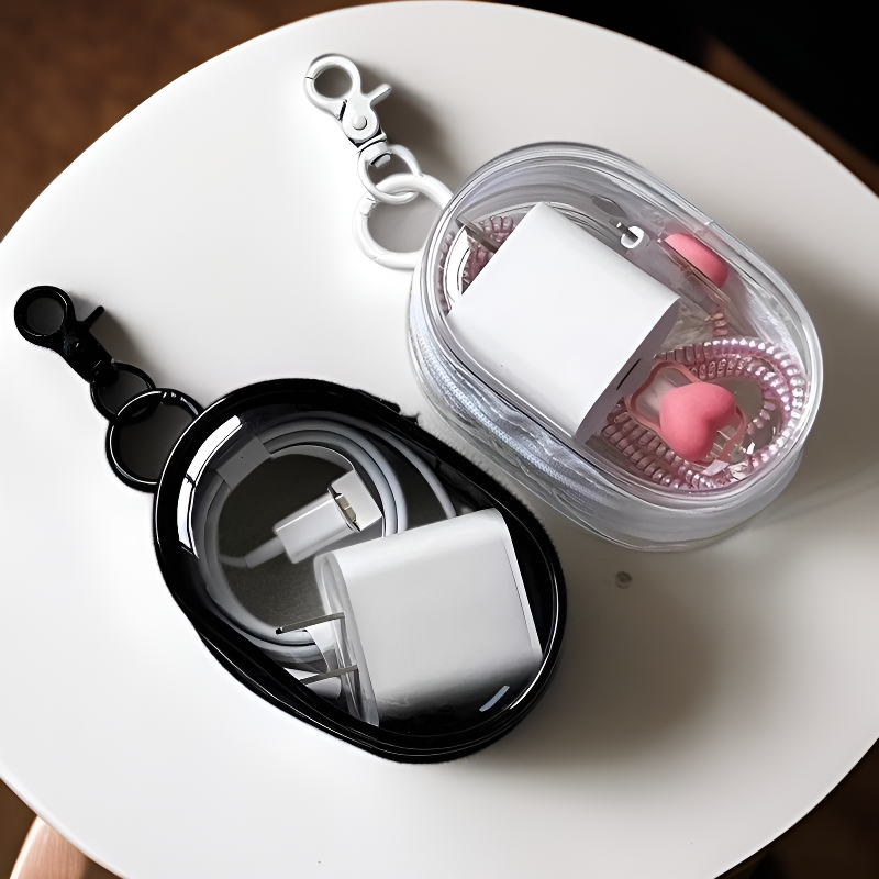 Portable Cable Organizer Box for Earphones and Chargers