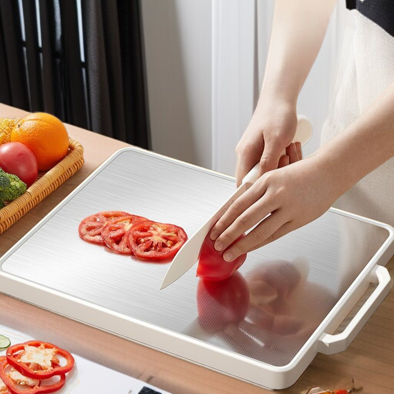 항균 곰팡이 방지 양면 스테인리스 도마 라지 바둑판 칸막이 도마 이유식 도마