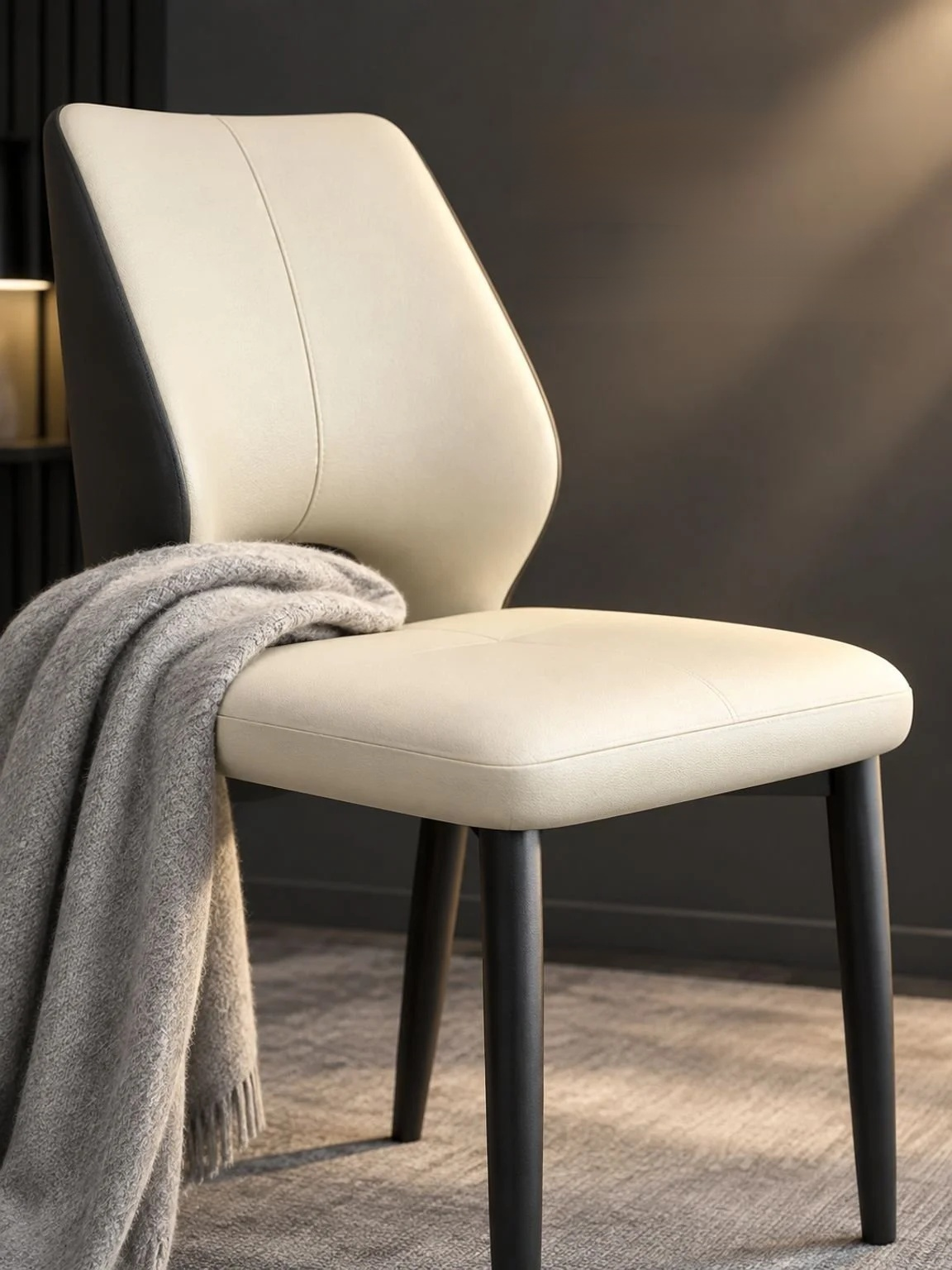 Luxury dining chair featuring a distinctive open-back design