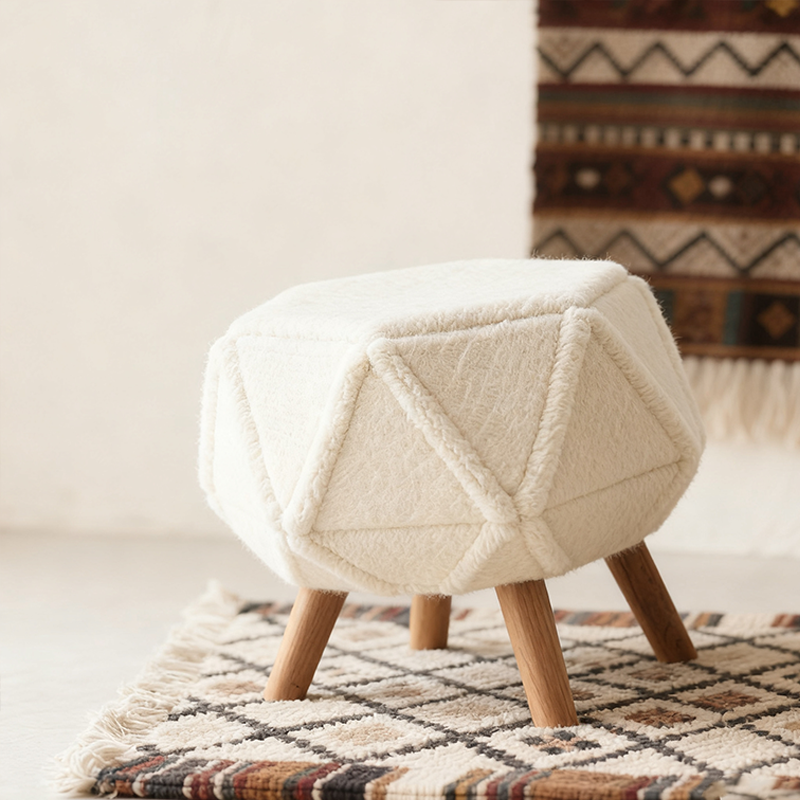 플러시 원형 스툴 세트 (2개)